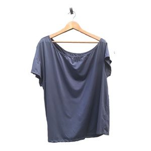 Torrid Activewear Top Grey Asymmetrical Cap Sleeve Size 2 18 20 2X